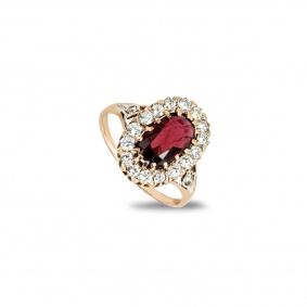 Rose Gold Red Spinel & Diamond Ring 2.22ct Rose Gold Red Spinel & Diamond Ring 2.22ct